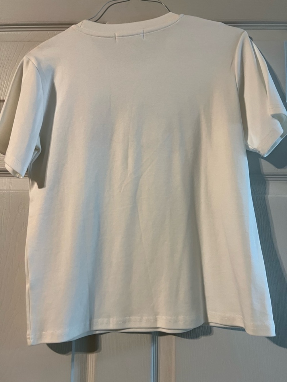 White Embellished Logo Short-Sleeve Tee from Korea - Picture 4 of 4